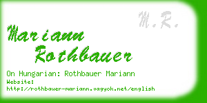 mariann rothbauer business card